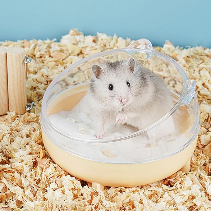 Meow&amp;Woof Hamster Sand Bath Container, Large Sandbox Toilet Gerbil Batheoom, Tiny Chinchilla Dust Bathtub Sand Bath Box for Hamster Cage Accessories 6.5 Inch-White