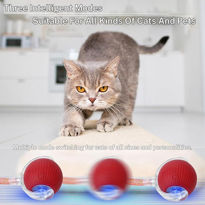 New Upgraded Cat Ball Toy - Speedy Tail 2.0 Cat Toy, Interactive Cat Toy Ball, Stimulating Toys and Juguetes para Gatos, Cat Toys for Bored Indoor（Sound Switchable） (Green)