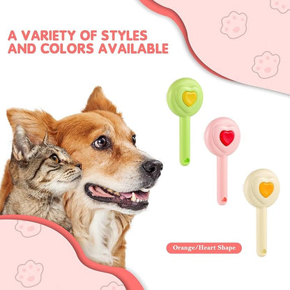 New cat brush&amp;dog brush,pet hair brush with Self Cleaning Button Easy to remove loose undercoat，Needle-tip massage beads, no harm to the skin,Lovely Heart Series(Khaki)