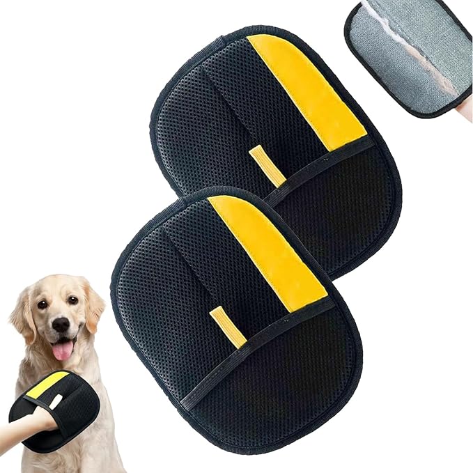 2pcs Pet Hair Removal Glove,Pet Hair Remover Glove for Cats &amp; Dogs,Upgraded Animal Fur Removal Tool, Reusable Cats &amp; Dogs Grooming Gloves for Hair Removal