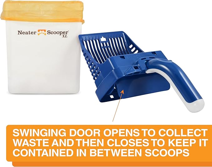 Neater Pet Brands Neater Scooper XL Cat Litter Scoop, 195 Refill Bags – Extra-Large Capacity Mess-Free Cat Litter Scooper with Bag for Large &amp; Multiple Cats, Spill-Proof Litter Box Scooper with Holder