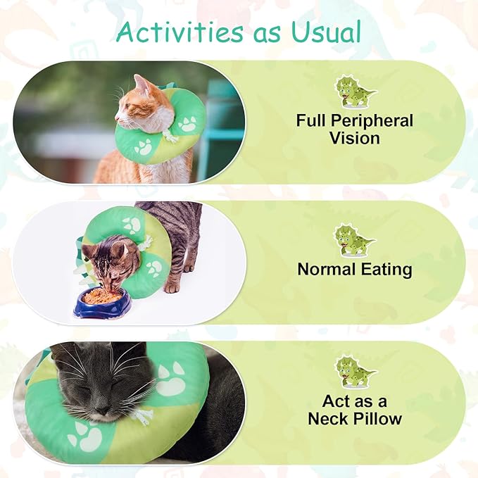 BEAUTYZOO Cat Cone Collar - Adjustable, Soft, Protective Donut Collar for Cats &amp; Kittens, Alternative to Plastic Cones, Stops Licking After Surgery