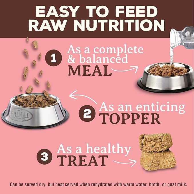 Primal Freeze Dried Raw Cat Food Nuggets Beef &amp; Salmon, Complete &amp; Balanced Meal or Topper, Premium, Healthy, Grain Free, High Protein Raw Cat Food with Probiotics (14 oz)