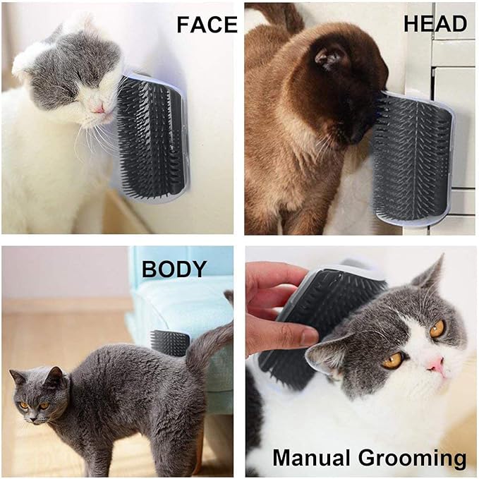 3.0 Softer Cat Self Groomer with Catnip, Dog Cat Corner Groomer,Wall Corner Scratcher Comb,Grooming Massage Brush, Perfect Scratch Massager Tool for Long &amp; Short Fur Kitten/Puppy (2 Pack)