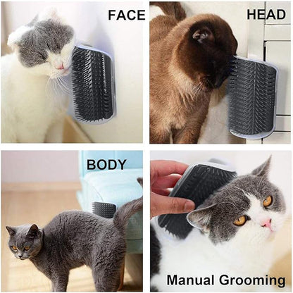 3.0 Softer Cat Self Groomer with Catnip, Dog Cat Corner Groomer,Wall Corner Scratcher Comb,Grooming Massage Brush, Perfect Scratch Massager Tool for Long &amp; Short Fur Kitten/Puppy (2 Pack)