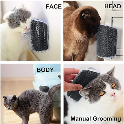 3.0 Softer Cat Self Groomer with Catnip, Dog Cat Corner Groomer,Wall Corner Scratcher Comb,Grooming Massage Brush, Perfect Scratch Massager Tool for Long &amp; Short Fur Kitten/Puppy (1 Pack)