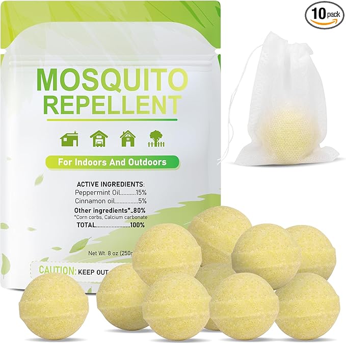 Mosquito Repellent Outdoor Patio, Mosquitoes Repellent Outdoor Powerful, Patio Mosquito Repellent for Yard, Camping, Child&amp;Pets Friendly 10 Pack, Green