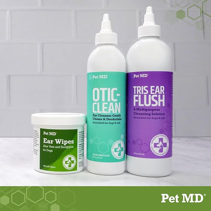 Pet MD Cat &amp; Dog Ear Cleaner - Otic Ear Solution for Dogs - Pet Ear Cleaner - Cat Ear Cleaner Liquid - Cat &amp; Dog Cleaning Supplies - Sugar Cookie Scent - 8 oz.