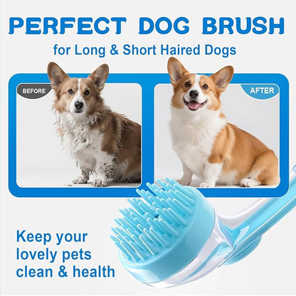 Dog Bath Brush, Silicone Pet Bath Brush with Soap Dispenser,Deep Cleansing &amp; Gentle Massage for Dogs &amp; Cats, Suitable for Long &amp; Short Hair, Easy Grip, Bathing &amp; Grooming(Blue)