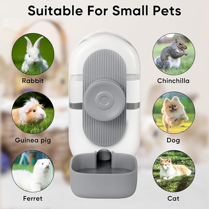 28oz Hanging Automatic Water Dispenser，Rabbit Water Bottle,Bunny Guinea Pig Ferret Water Bowl for Cage,Suitable for Small Animal Puppies(Cage Grid Spacing Over 1.2&