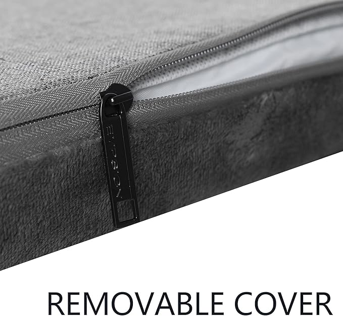 EMPSIGN Stylish Dog Bed Mat Dog Crate Pad Mattress Reversible (Cool &amp; Warm), Water Proof Linings, Removable Machine Washable Cover, Firm Support Pet Crate Bed for Small to XX-Large Dogs, Grey
