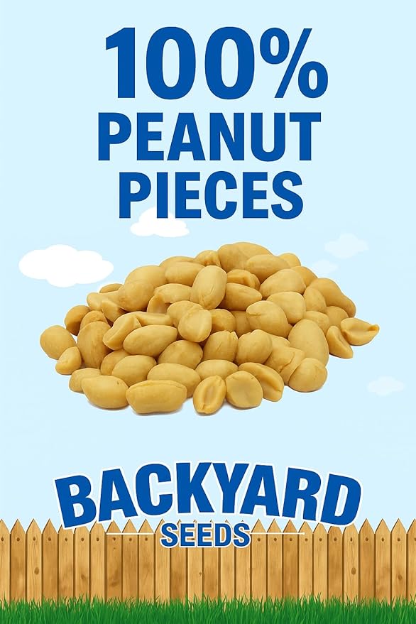 CountryMax Backyard Seeds Shelled Whole Peanuts for Woodpeckers, Birds, Squirrels &amp; Wildlife – Premium Wild Animal Food, 10 lbs Bag