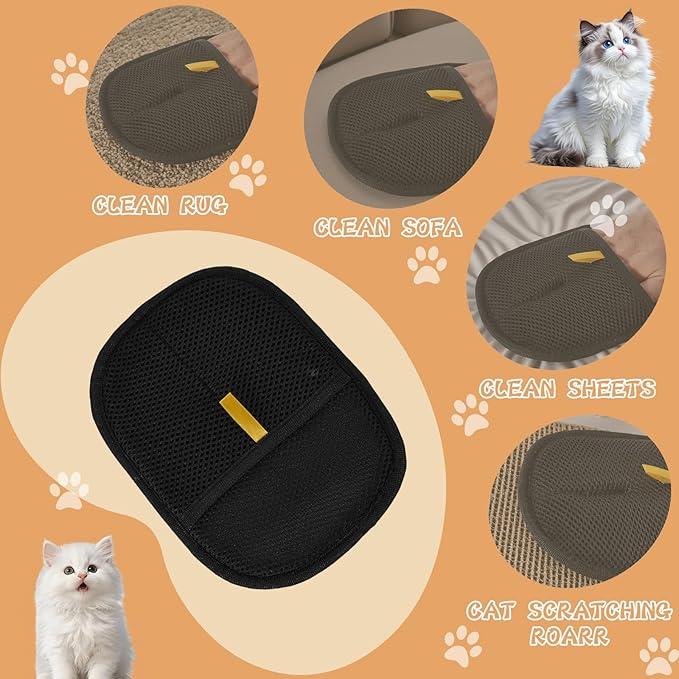 Pet Hair Remover Gloves for Cats &amp; Dogs, Electrostatic Pet Hair Removal Gloves Brush for Pets Hair, Pet Hair Clean Up，Pet Hair Remover for Furniture