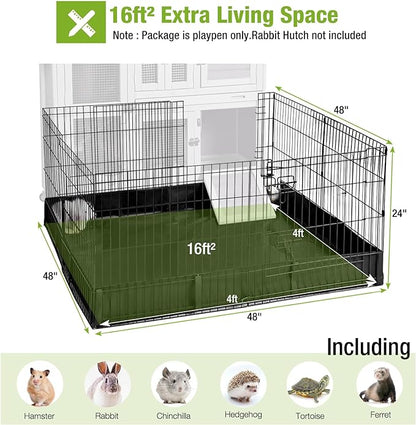 GUTINNEEN Rabbit Pet Playpen Bunny Run Extension Indoor Small Animal Pen (Playpen Only)