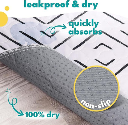 NALALAS Washable Pee Pads for Dogs - Reusable Puppy Pads, Waterproof Training Mats, Non-Slip Dog Bed Pads, 34"x36" Ultra Absorbent Whelping Pads