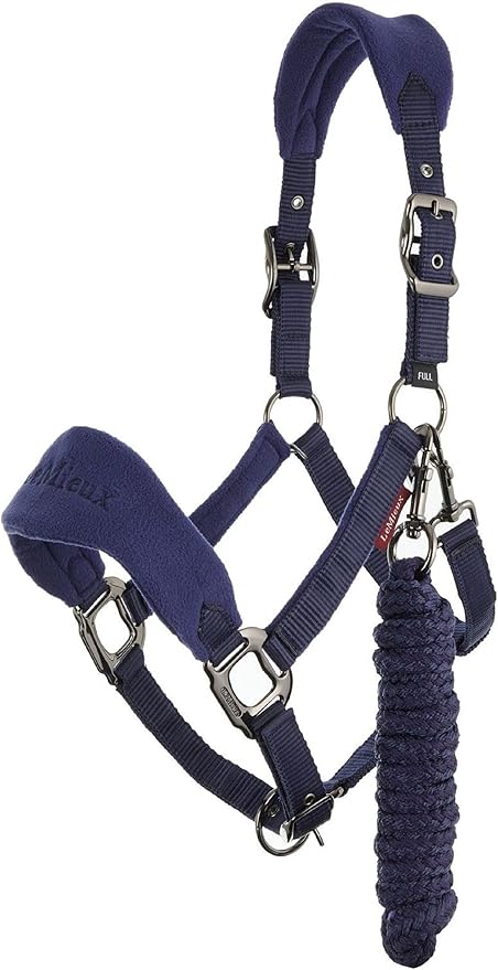LeMieux Vogue Fleece Headcollar - Halter &amp; Leadrope - Extra Padding, Adjustable at Curb and Poll Strap