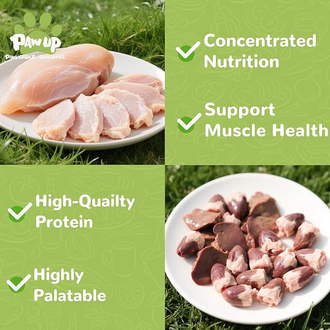 Freeze Dried Dog Treats,Chicken Breast&amp;Organs Recipe Raw Dog Food Topper, High Protein Freeze-Dried Food for Cats, Rawhide Free, Gluten&amp;Grain Free, 5.3oz