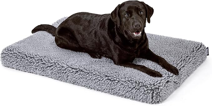 Stoutwool 4" Indestructible Dog Bed - Orthopedic Chew Proof Dog Crate Pad - Fluffy Kennel Mat for Aggressive Chewers - Ideal for Large Breeds &amp; Fits 42-Inch Crate - 41"x27", Charcoal