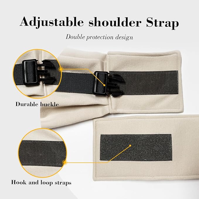 Dog &amp; Cat Carrier Sling, Adjustable Soft Padded Shoulder Puppy Carrier, Hands-Free Dog Carrier Bag with Double Safety Buckles Premium Material for Outdoor Travel (Apricot, M)