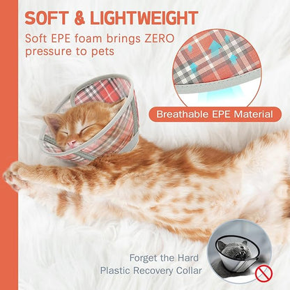 Cat Cone Collar Soft, Cat Recovery Collar for Large Medium Small Cats Kittens, Kitten Cone Alternative After Surgery