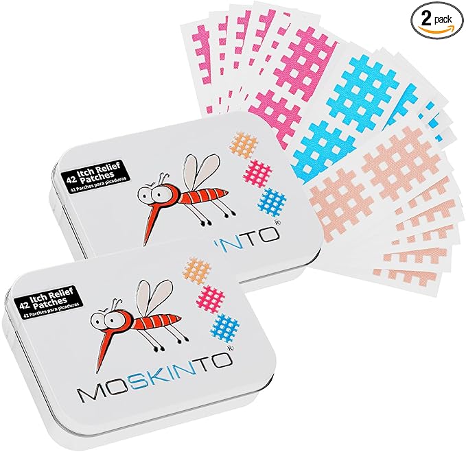 Moskinto The Original Mosquito Itch Relief Patches for Kids &amp; Adults, Bug Bite Patches Soothe Swelling &amp; Itching, Anti Itch Bug Bite Relief, Suction Tool Alternative, Family Pack, 42 Count, Pack of 2