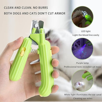 Cactus Shaped Cat Nail Clippers - Durable, Ergonomic Pet Grooming Tool for Cats &amp; Kittens - Safe, Sharp, and Comfortable Claw Trimmer(Green)
