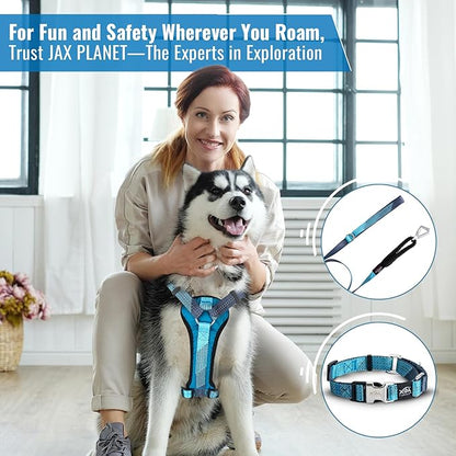 No-Pull Dog Harness with Handle - Escape Proof, Anti-Pulling, Grip Control, Multi-Angle Reflective for Safe Walks &amp; Training, Easy On &amp; Off, Metal Buckle–Pet Harness, Medium/Large Dogs- H4- Black
