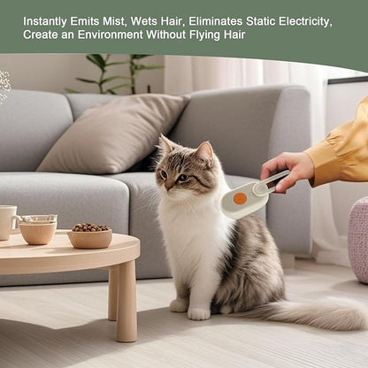 Cat Steam Brush for Shedding, 4 in 1 Rechargeable Pet Steam Brush for Dogs and Cats, Anti-Static, Massage, Cleaning, Shedding &amp; Combing All In One! (White)