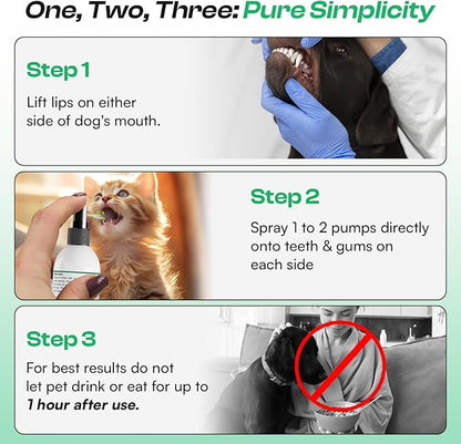 Dog Breath Freshener, Helps Promote Gum Health, Cats &amp; Dogs Plaque and Tartar Remover, Instant Fresh Breath for Dogs &amp; Cats, 6.7 oz