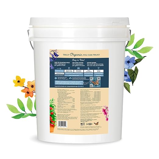 Organic Plant Magic - Truly Organic™ Fast-Acting Soluble Plant Food: All-Purpose Fertilizer Concentrate for All Flower Vegetable Herb Fruit Tree Shrub Container Garden &amp; House Plants [20 lb Bucket]
