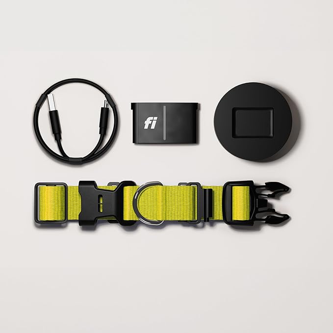New Fi Series 3+ Smart Dog Tracker Collar – AI GPS for Dogs, Health &amp; Behavior Monitor, Virtual Fence, Escape Alerts, Waterproof, Apple Watch Compatible 12Mo Membership Included