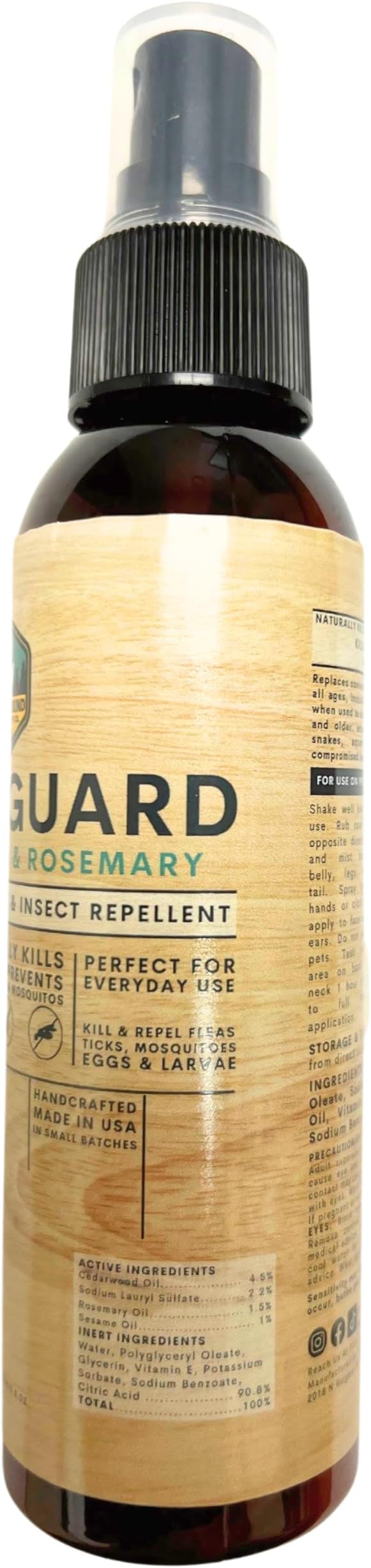 Trail Guard Natural Extra Strength Insect, Flea and Tick Spray for Dogs, Cats, People &amp; Home (2Pack 4oz, Cedarwood &amp; Rosemary)