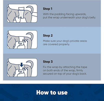 American Kennel Club Male Dog Wrap, Disposable Diapers with Wetness Indicator, Large, 50 Count (Pack of 6)