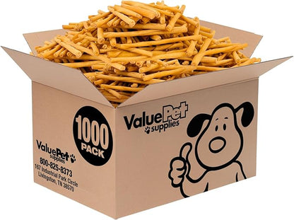ValueBull USA - Rawhide Twists for Small Dogs, 5 Inch, Smoked, Varied Thicknesses, 1000 Count Bulk Pack - Natural &amp; Safe, USA Beef Hide, Long Lasting, Chemical Free, No Artificial Flavors