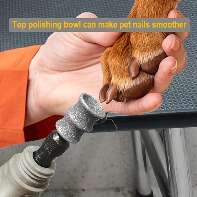 Dog Nail Grinder and Trimmer Bits for Dremel - Dog Nail Grinder Attachment - Painless Pet Nail File &amp; Clipper for Large, Medium and Small Dogs &amp; Cats 2Pack