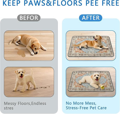 Washable Pee Pads for Dogs 2 Pack, Absorbent Reusable Puppy Pads Waterproof, Leakproof &amp; Non-Slip Whelping Pad, Potty Training Pads for Dogs Playpen Mat 24x36