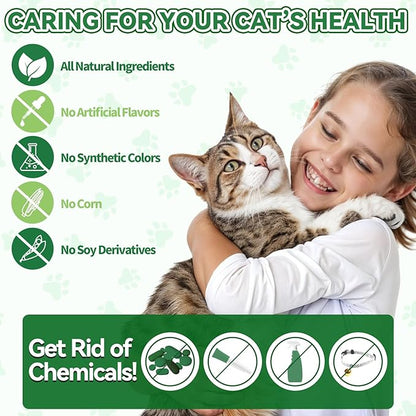 Flea &amp; Tick Support for Cats – Natural Herbal Drops with Multivitamin – Fleas and Ticks Comfort Formula for Cat All Breeds &amp; Ages – Bacon Flavor