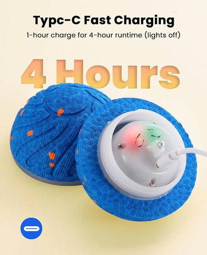 Smart Interactive Dog Balls, Automatic Moving Ball for Medium and Large Dogs, E-TPU New Material, Motion Activated Rolling &amp; Rotating Bouncy Toy for Dog Enrichment &amp; Stimulation