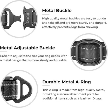 2025 Upgrade Airtag Dog Collar, Reflective Dog Collar with Airtag Holder, IP68 Waterproof| Metal Buckle| Ultra-Durable| Comfortable Padded, GPS Dog Collars for Medium Large Dogs (Black,L)