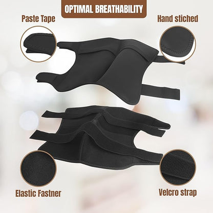 Hudson Comfort Horse Ice Boots Set of 4 – Cooling Horse Ice Pack Wrap for Knee, Hock, Ankle, Hooves Injury – Hot and Cold Therapy Horse Leg Wraps – Full Coverage Cold Packs - 4 Wraps + 8 Gel Packs