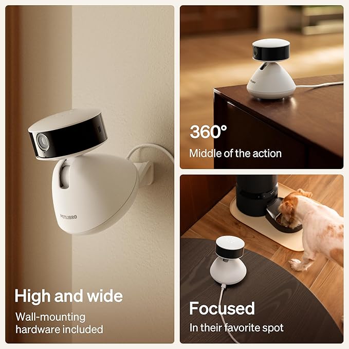 PETLIBRO 2-Packs AI Pet Camera Indoor with Phone app, Multi-Pet Recognition &amp; AI Summary, 360° Auto Tracking Night Vision Cat cam Dog cam, [One Dog Camera Requires One Subscription]
