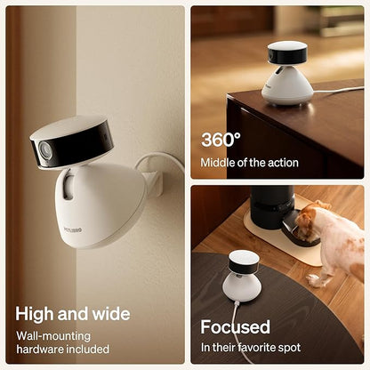 PETLIBRO 2-Packs AI Pet Camera Indoor with Phone app, Multi-Pet Recognition &amp; AI Summary, 360° Auto Tracking Night Vision Cat cam Dog cam, [One Dog Camera Requires One Subscription]
