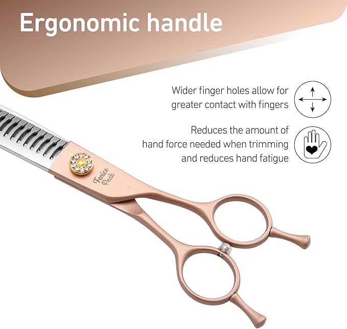Fenice Peak Professional Curved Chunker Dog Grooming Scissors 7.0&