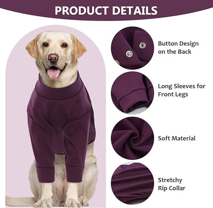 IDOMIK Dog Recovery Suit, Dog Surgery Recovery Suit Front Legs, Comfy Joint Leg Sleeves After Surgery, Elbow Braces Protector for Leg Injuries &amp; Joint Pain, Cone Collar Alternatives,Purple,XL