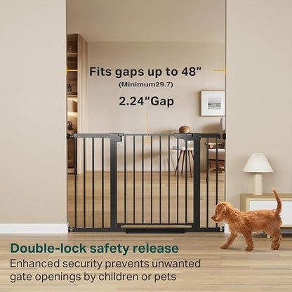 Cumbor 2 Pack 29.7"-48" Baby Gate for Stairs, Mom&