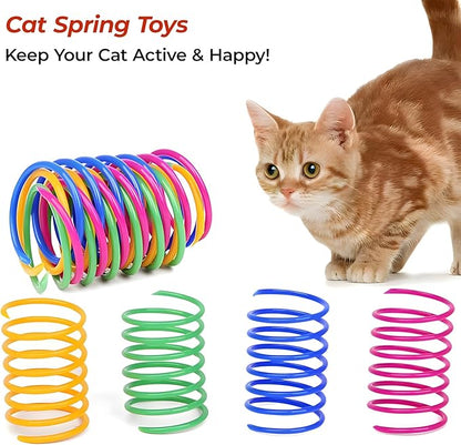 3-Pack Interactive Cat Toys Ball - 2025 New Gen with Smart Obstacle Avoidance &amp; Auto Wake-Up,Includes 4 Speedy Tail 2.0 Ropes,Cat Spiral Spring 12Pcs, Ideal Kitten Toys for Bored Indoor Cats