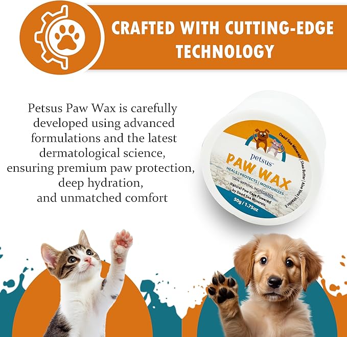 Natural Dog Paw &amp; Nose Balm – Moisturizing Paw Wax with Dead Sea Minerals | Lick-Safe, Organic Balm for Dry, Cracked Paws &amp; Dry Noses | Heat, Ice &amp; Terrain Protection – 1.75 oz