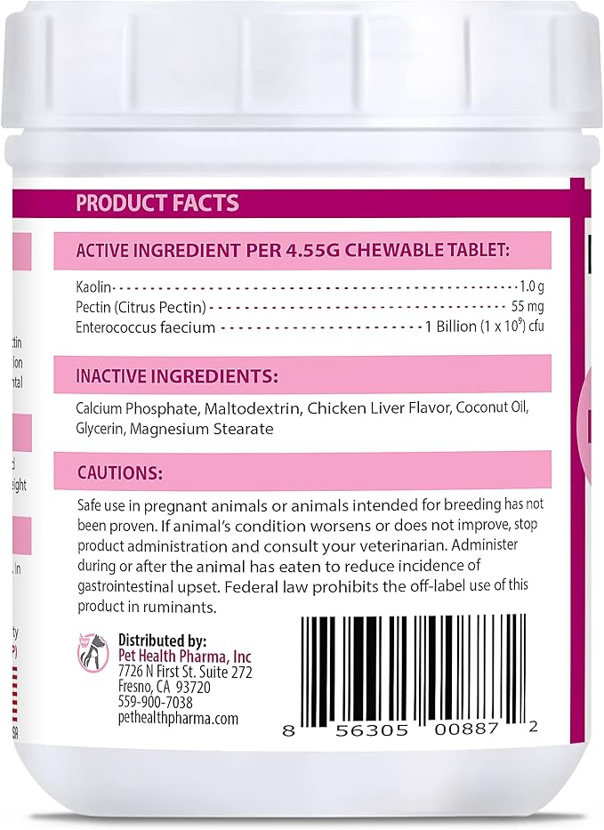 Tru-Pectin Anti-Diarrheal for Dogs &amp; Cats, 250 Tablets– Chicken Liver Flavor –Helps Reduce Occasional Loose Stool &amp; Diarrhea, Balance Gut pH, Support Normal Digestion &amp; Gut Flora -Made in USA