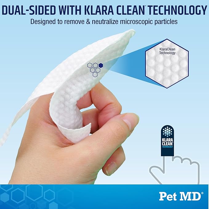 Pet MD Advanced Ear Finger Wipes for Dogs &amp; Cats - Non-Irritating Ear Wipes &amp; Ear Cleaner - Pet Safe Cleaner to Aid in Itchiness and Odor - Cucumber Melon (50ct)