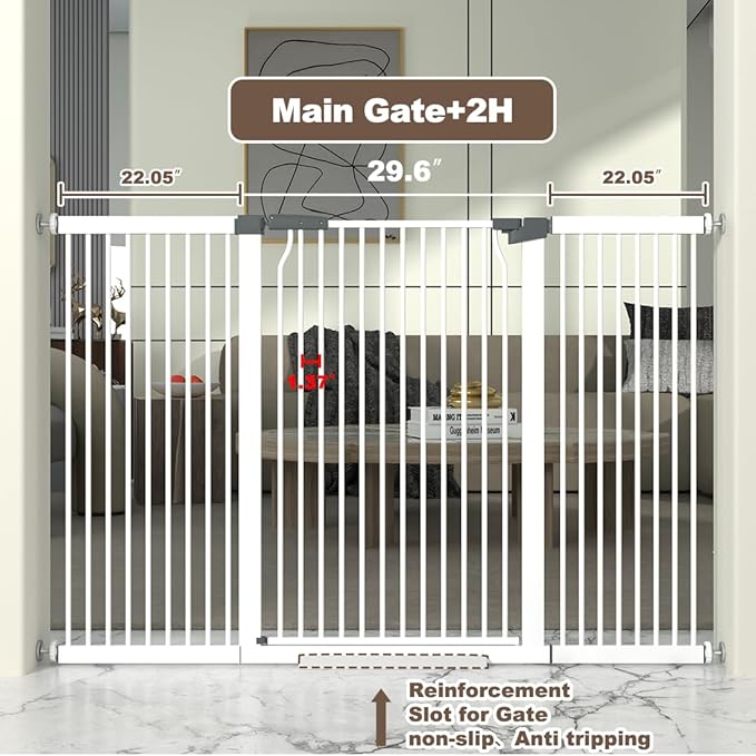41" Extra Tall and Wide Baby Gate, 74.2-76.7&